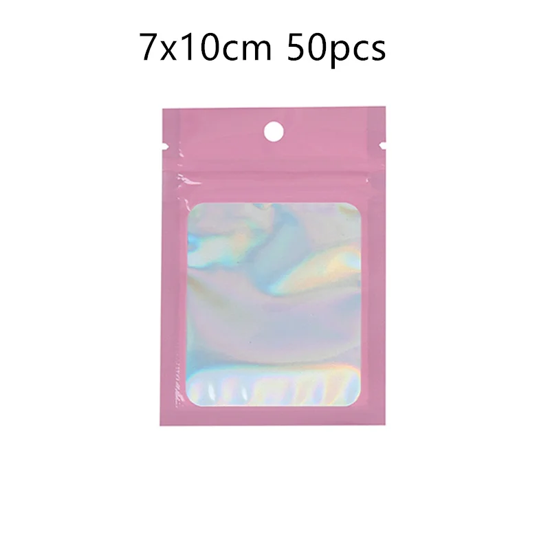 50 stks Kleurrijke Sterke Ritssluitingszakje Plastic Zelfsluitende Zakje Zip Ritssluiting Zakken Armbanden Ketting Ring Sieraden Verpakking