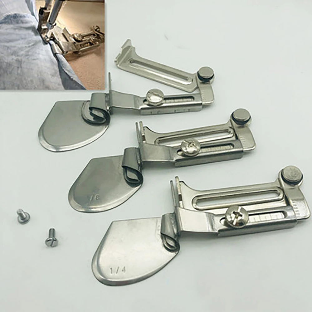 Industrial Sewing Machine Hem Roller Pull-Barrel Flat Sewing Machines Seam Folder Binding Attachment Double Fold Crimping Feet