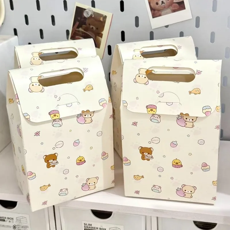 Boîte-cadeau portable Rilakkuma, mignonne et tendance, petit format, sac cadeau exquis, emballage de bonbons