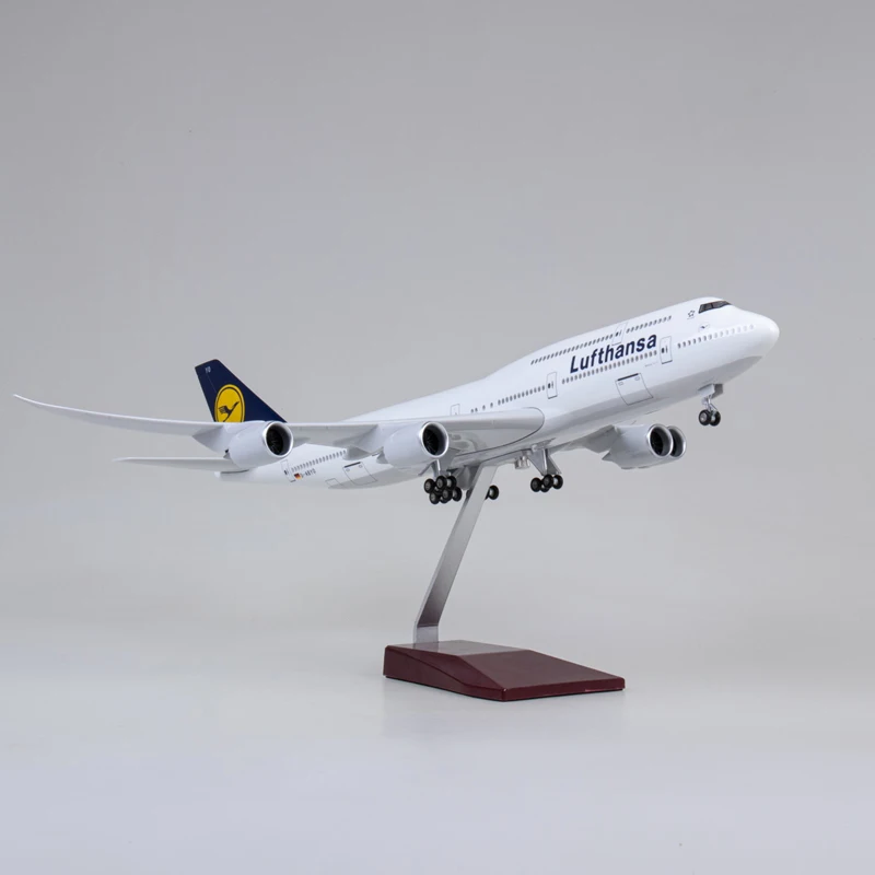 1/160 Boeing 747 German 17 inchs Large Model Diecast Airplane Model Kits with Stand Airlines Model Plane Display Collectible for