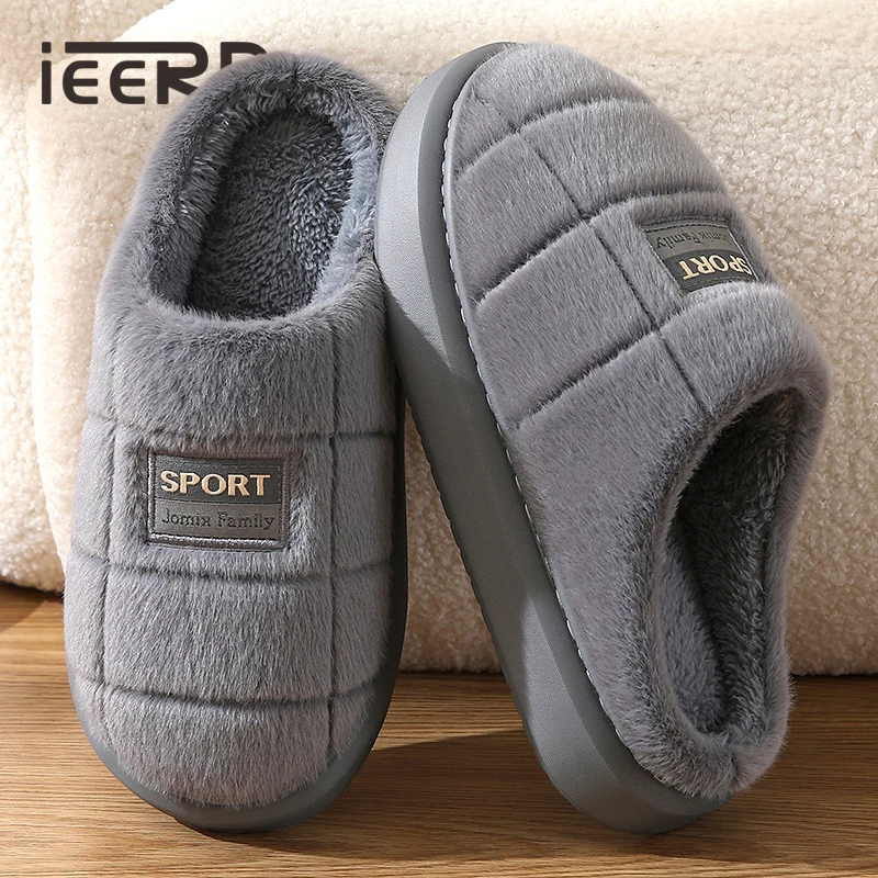 

Mens Cozy Memory Foam Scuff Slippers Casual Slip On Warm House Shoes Indoor/Outdoor Slippers Fluffy Bedroom Men Shoes