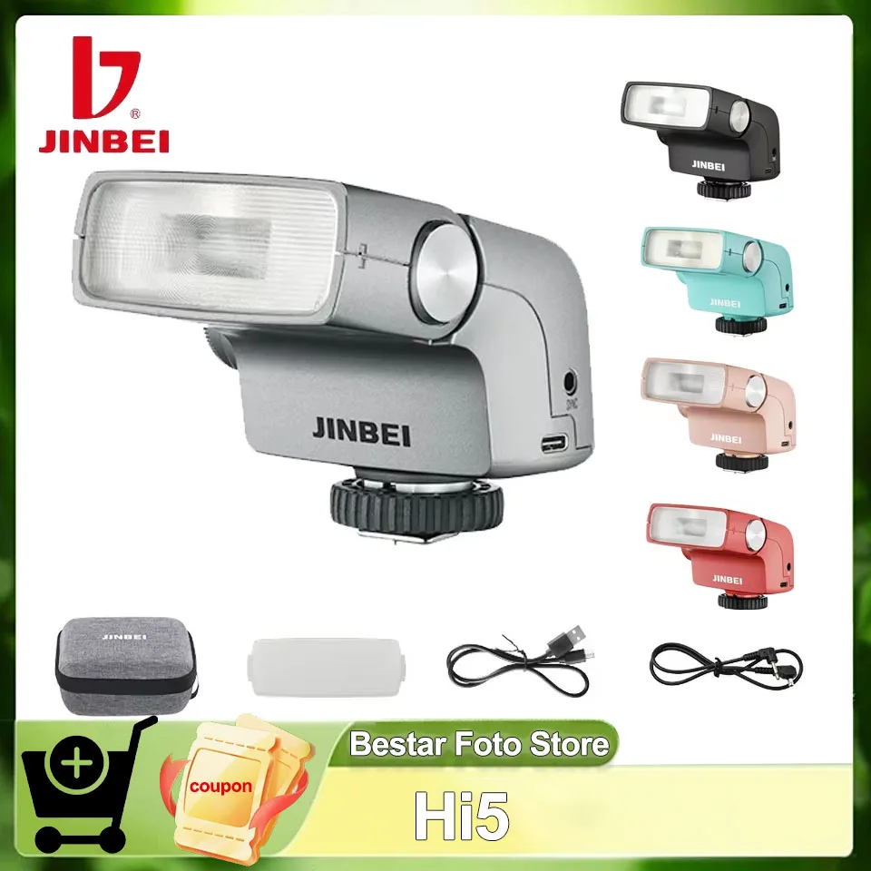 

JINBEI Hi5 Retro Speedlite Hot Shoes Retro Camera Flash compatible with Canon Fujifilm Nikon Panasonic Oba Sony