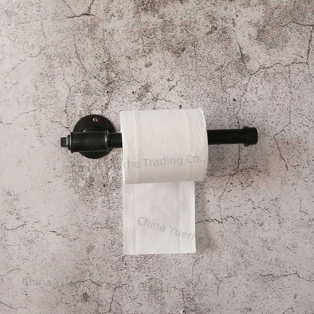 

American water pipe industrial wind tissue holder wrought iron toilet paper holder wall roll paper towel holder