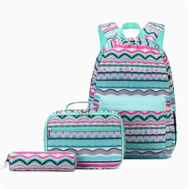 Large Capacity 3Pcs Schoolbag For Girls Laptop Backpack School Bag Set Flower Print Teenager Children School Backpack for girls