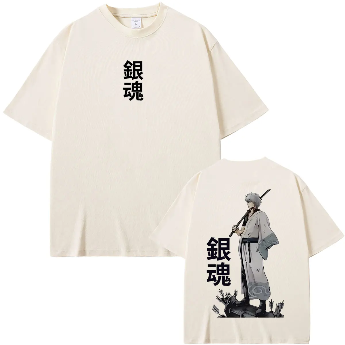 Anime Gintama Sakata Gintoki Merch T Shirts Summer Men Women Casual Oversized T-shirt Tops Men's Funny Cartoon Manga Streetwear