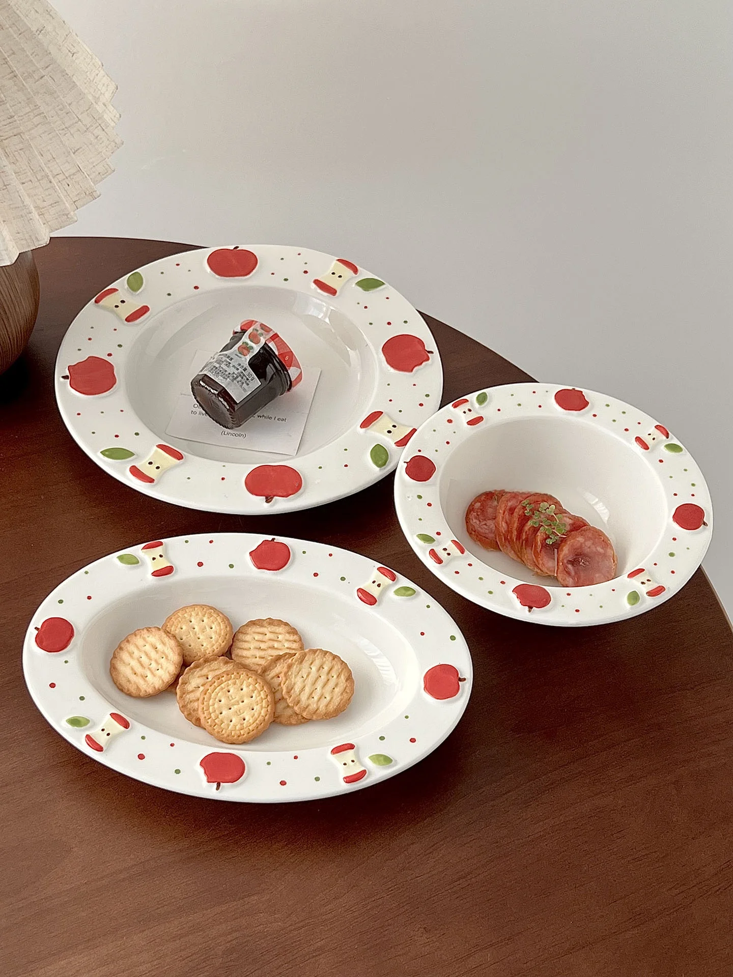 

Cisas Dert Plate 3D Relief Cerc Bowl Moving House Gift Dining Utensils Sugar Miss Ins Sle Multifunctional r...