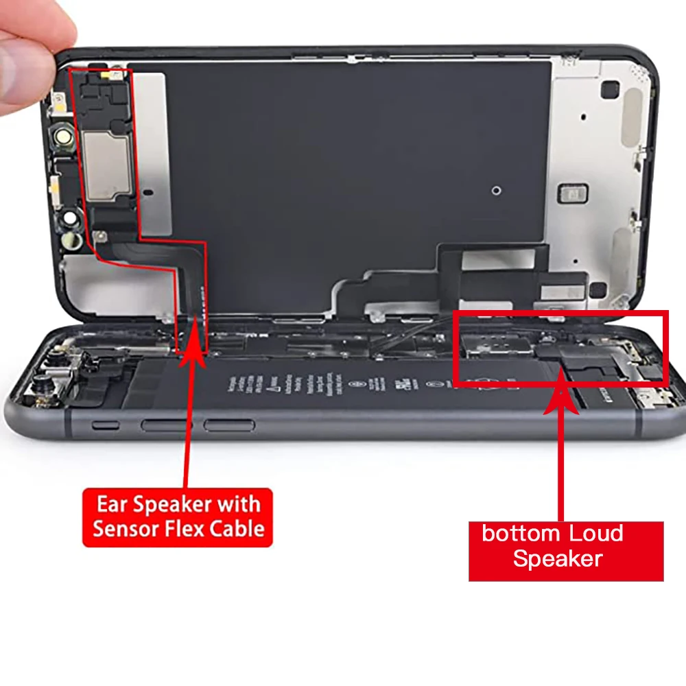 Bottom Loud Speaker Top Ear Speaker With Flex Cable For iPhone X XR XS 11 Pro Max Dual Speaker Replacement Parts