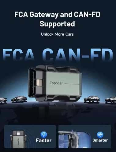 TOPDON TopScan Lite OBD2 Scanner OE-Level Full System Diagnosis Smart Auto VIN One Year Free Update