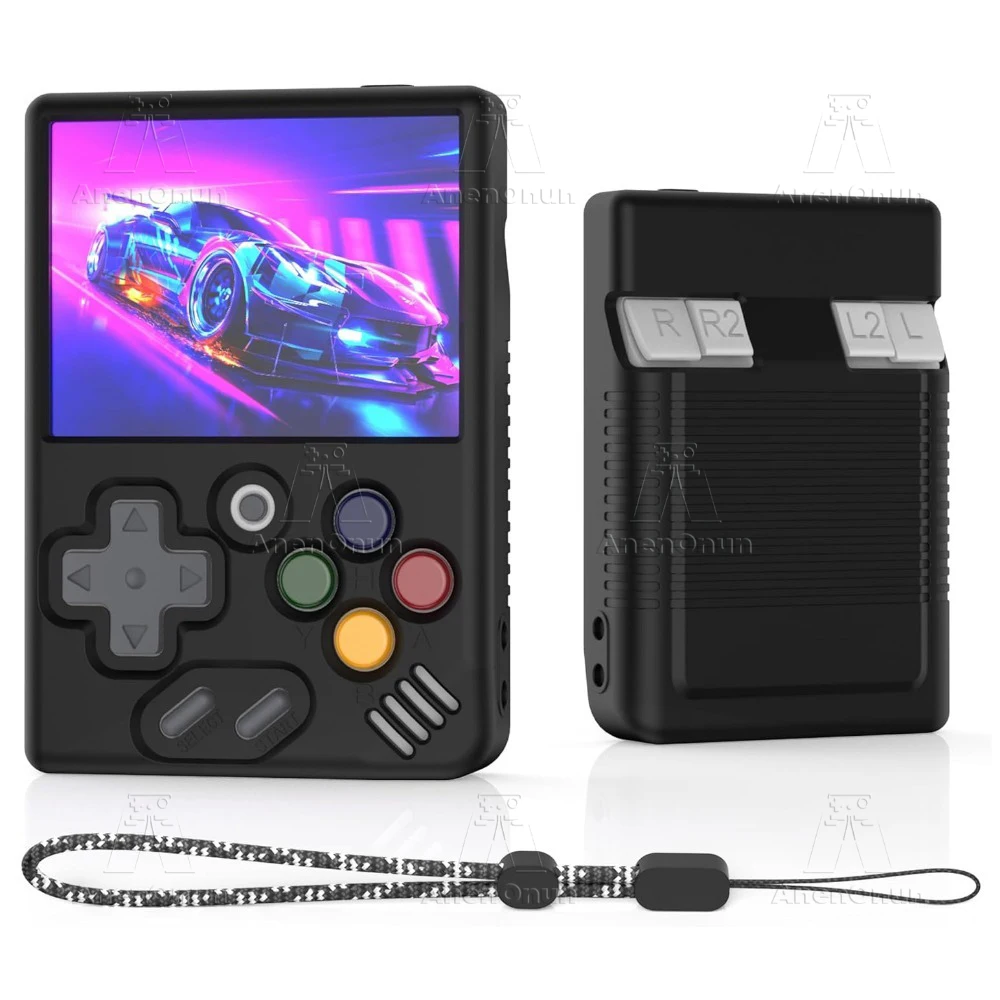 

Miyoo Mini V4/Miyoo Mini Full Protective Case with Lanyard Anti-fall Anti-scratch Black Silicone Soft Shell Cover Accessories