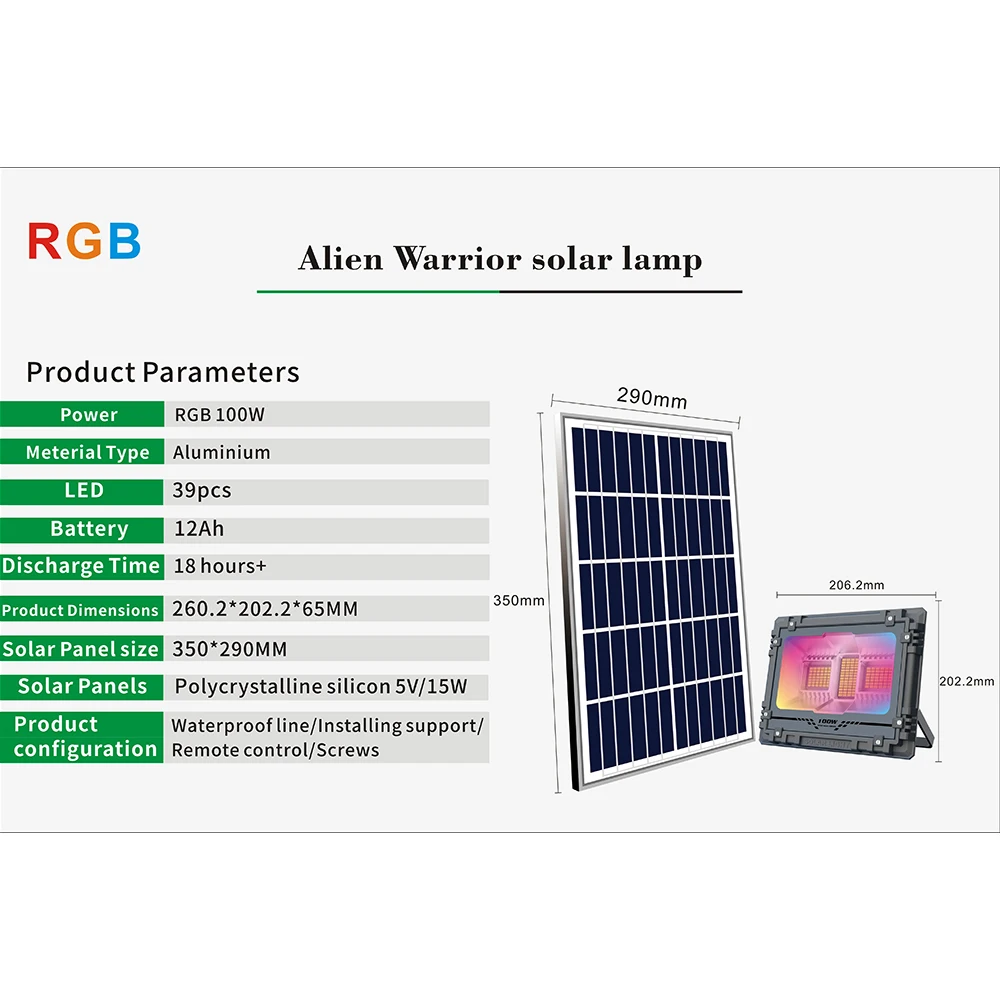 Imagem -04 - Saikiot-refletor de Luz Solar Led Rgb Holofote Impermeável Ip67 Controle Remoto Bluetooth Lâmpada Led 60w 100w