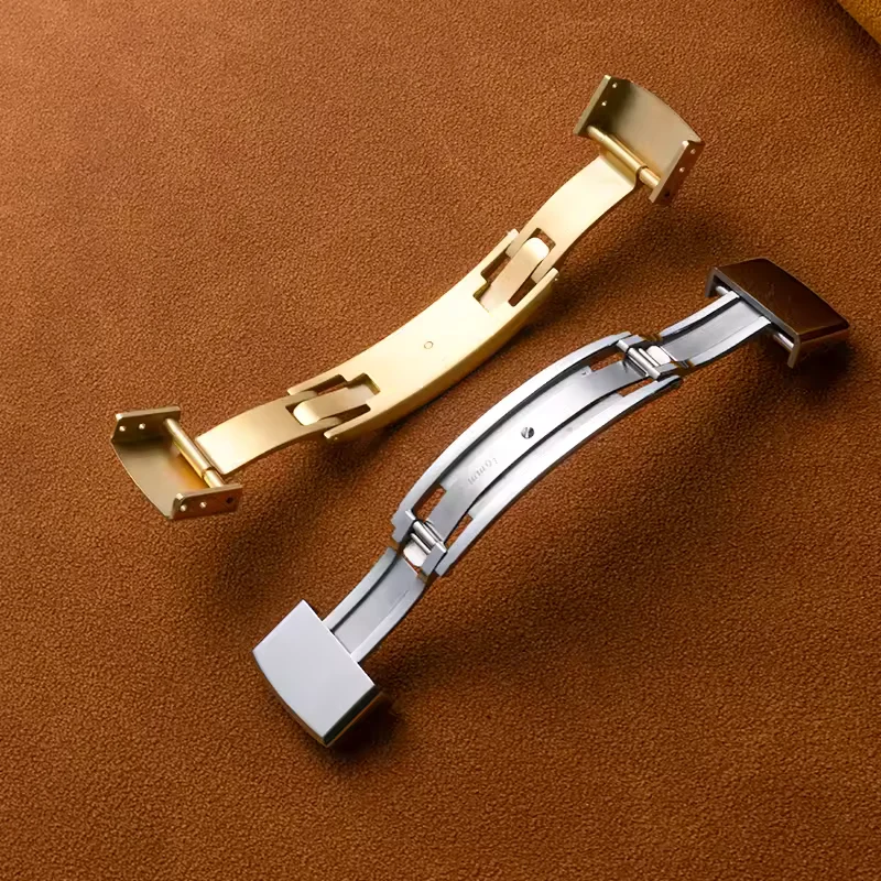 Watch Fold Deployant Clasp Double Click spring 16mm 18mm Fast Release Luxury Stainless Steel 316L watch strap folding Buckle