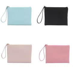 2024 New Solid Color PU Coin Purse Key Bag Pouch with Handle Small Change Coin Money Kid Pouch for Women Girl