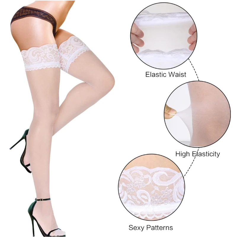 Bas de cuisse transparents pour femmes, bas au-dessus du genou, chaussettes longues, haut en dentelle, olympiques de cosplay, sous-vêtements verts,