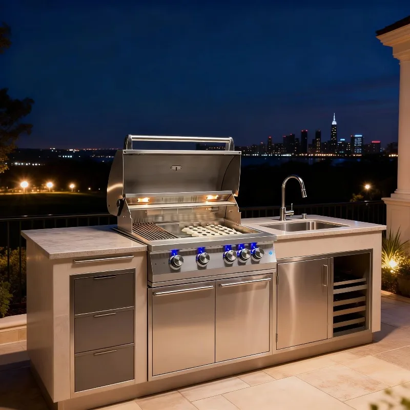 Stainless Steel 304 LP Smokeless  Grill Electronic Pulse Ignition for Outdoor Kitchen Home Use