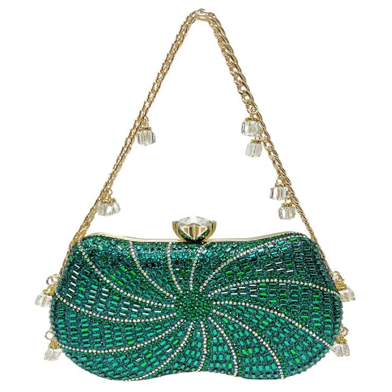 

2025 Fashion Women's Sparkly Rhinestone Evening Clutch Elegant Glitter Handbag Perfectly Matches Evening Dresses for Glamorous