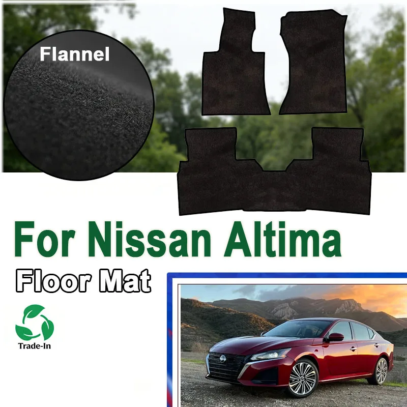 

Flannel Car Floor Mats Fit For Nissan Altima L34 2019~2023 2020 Left Hand Driver Rug Footpad Carpet Anti-slip Foot Pads Auto