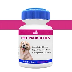 180 Tablets Pet Digestive Health Probiotic Supplements for Cats and Dogs - Regulate Intestinal Flora to Boost Immunity