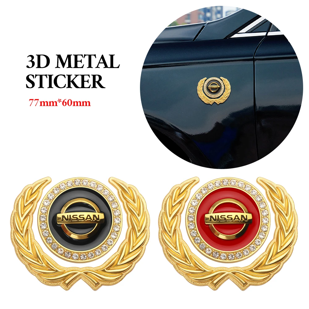 3D Metal lace stickers for universal waterproofing For Nissan Nismo Rogue Micra Qashqai Altima Maxima Juke Note Versa