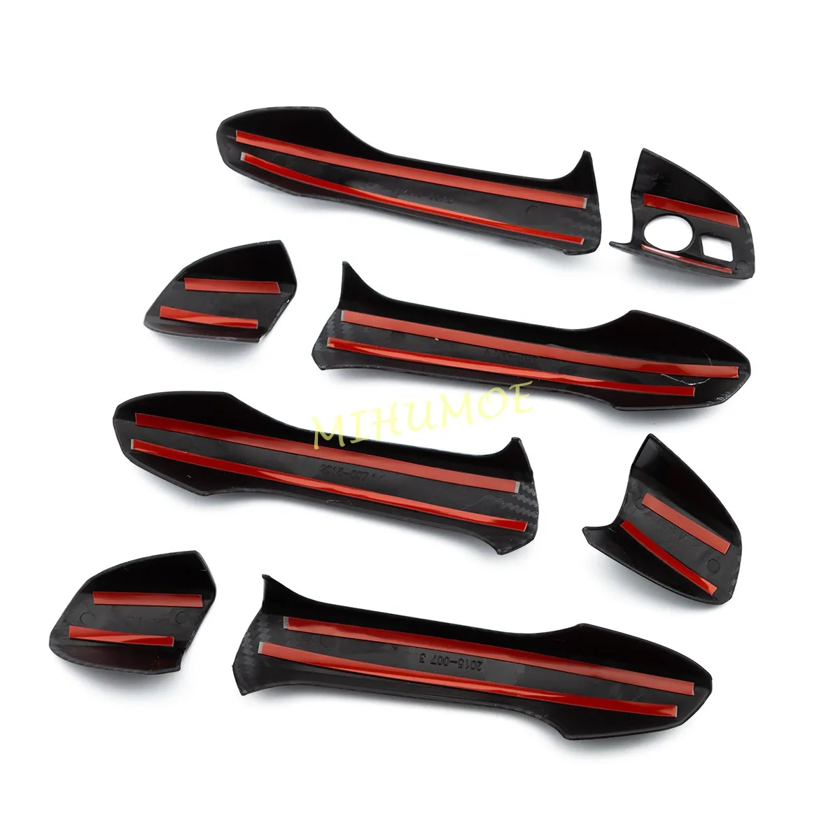 لمرسيدس بنز GLE GLA GLK CLA B C E M الفئة LHD ألياف الكربون مقبض باب السيارة قطاع غطاء الكسوة ث/مفتاح W166 X156 X204 C117 #6