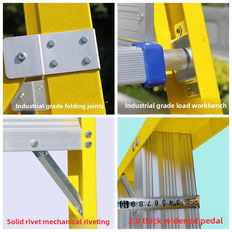FRP Insulated Handrail Platform Ladder Aluminum Alloy Mobile Platform for Professional Electrician Industrial Work Tool