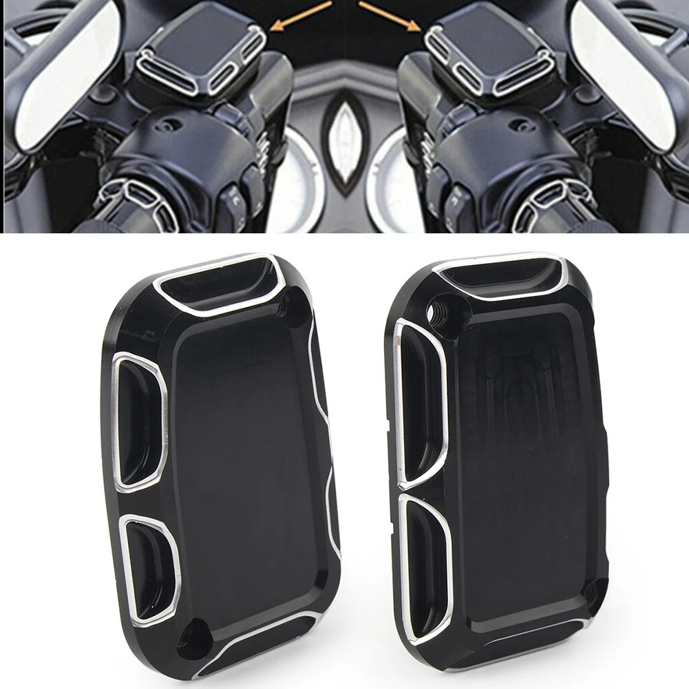 Shallow Cut Motorcycle Brake Master Cylinder Cover For Harley Touring Street Glide FLHTC FLHT FLHTK FLTR FLHX FLHXS etc.