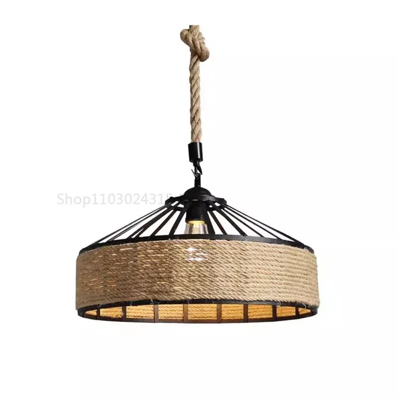 Unique Rustic Jute Rope Pendant Light for Clothing Store, Coffee Shop, Bar and Restaurant - Industrial Style