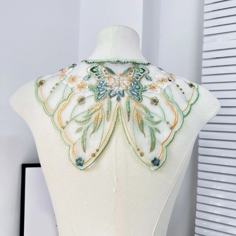 

Embroidery Butterfly Flower Yunjian Shawl Decorative Pearl Tassels False Collar Dropshipping