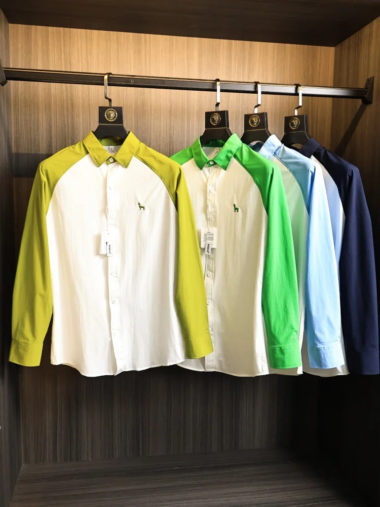 

Retro Japanese Sle Long Sve Cotton irt Men's Faionable Skin-friendly Stand Collar Spring Clothing Modern Sle