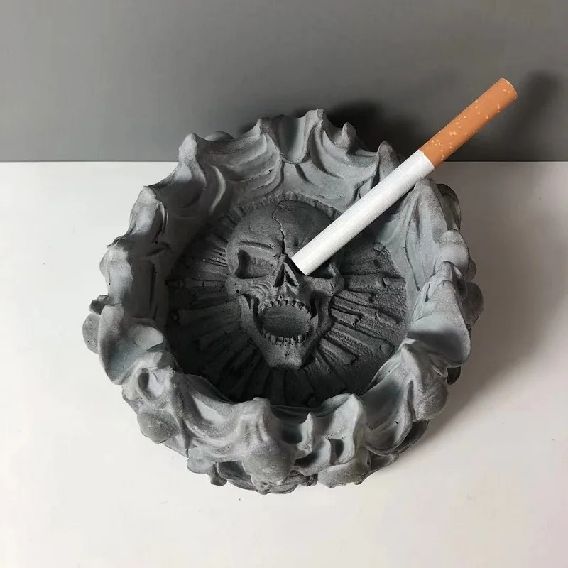 Skull Ashtray Silicone Molds Trinket Dish Resin Mold Concrete Cigar Tray Mold 1pc Epoxy Plaster Coaster Mold DIY Home Handicraft