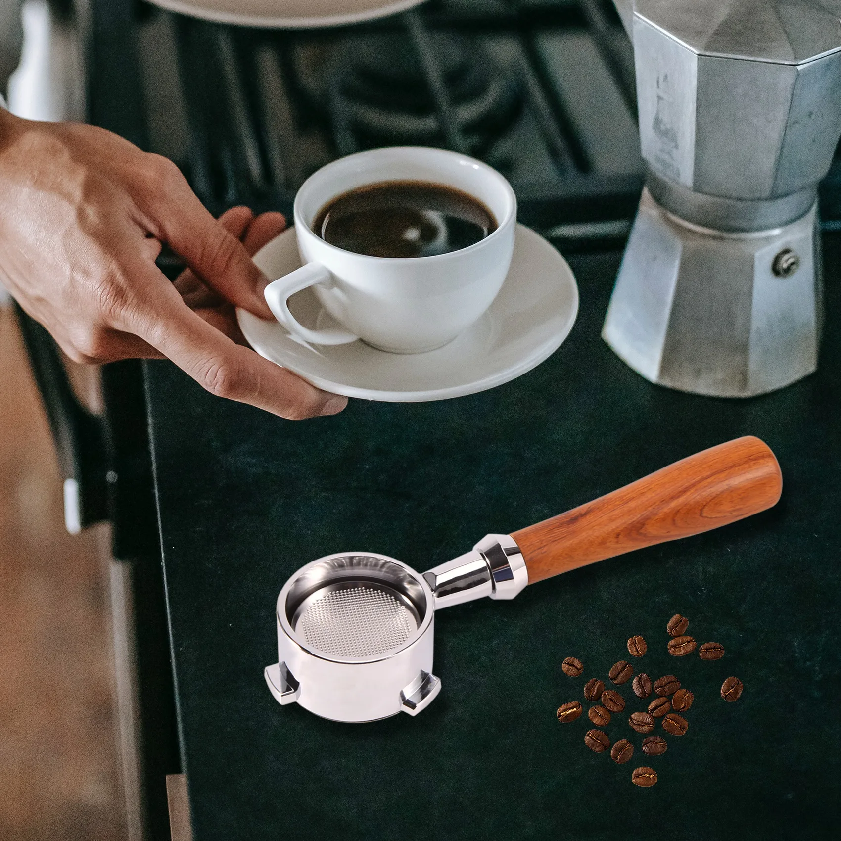 فلتر قهوة محمول بلا قعر لسلسلة باريستا بريفيل ، استبدال سلة فلتر ، ماكينة اسبريسو ، 54: 1 كوب