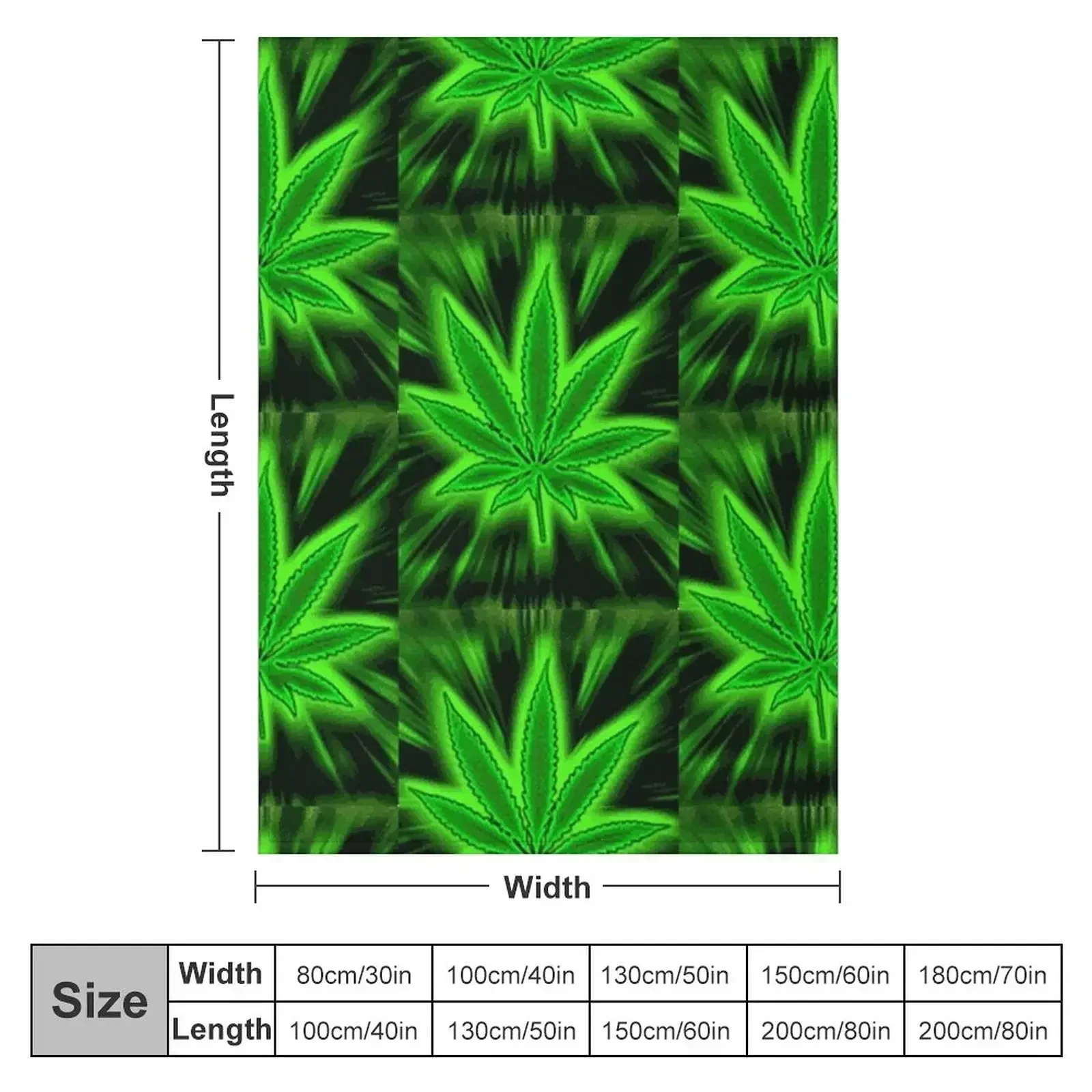 Glow Weed Throw Blanket couch cozy soft plush fuzzy picnic outdoor blanket
