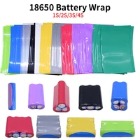 Tubo termorretráctil de PVC, cinta de película de batería 18650, funda retráctil precortada, cubierta envolvente para protección de baterías 1S 2S 3S 4S, 30/100 Uds.