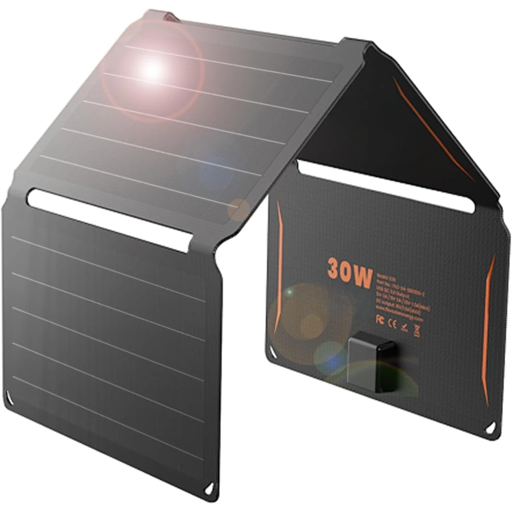 

30W Portable Solar Panel Chargers QC3.0 18W USB-A USB-C Output Foldable Small Power Emergency ETFE Panels