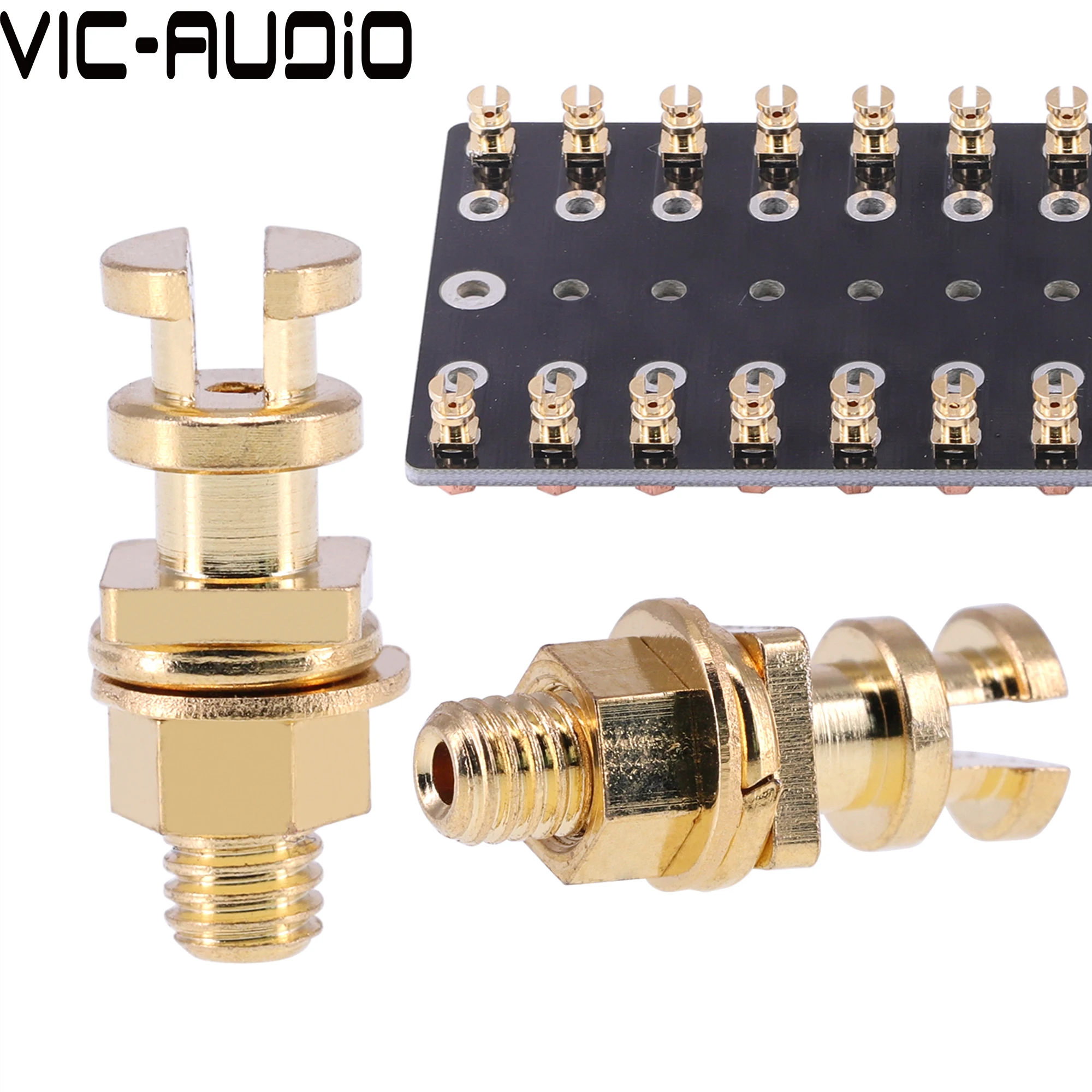 DIY HIFI Turret lug Strip Tag Board Turret Board Terminal Board Part Pure Copper Plated Gold Turrets For Audio Tube Amplifier