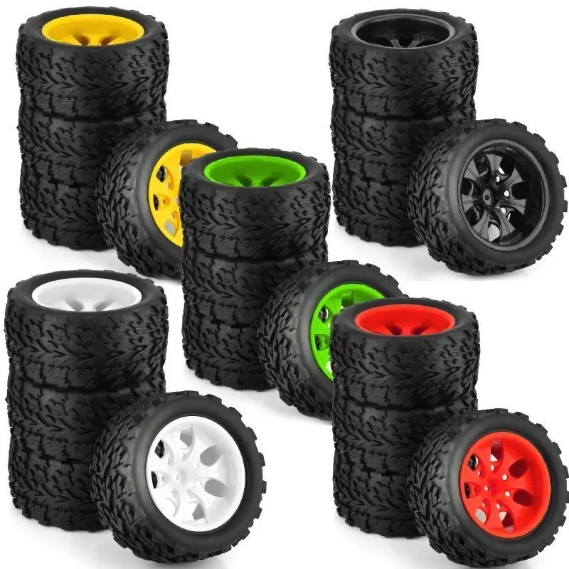 

5 colors 4pcs RC Rubber Sponge Tires Tyre Wheel Rim for 144001 104001 104002 104009 12402-A 12409 general purpose