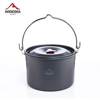 Widesea 4L Camping Hanging Pot Cookware Outdoor Bowler Tableware 4-6 Persons Picnic Cooking Tourism Fishing Kitchen Equipment