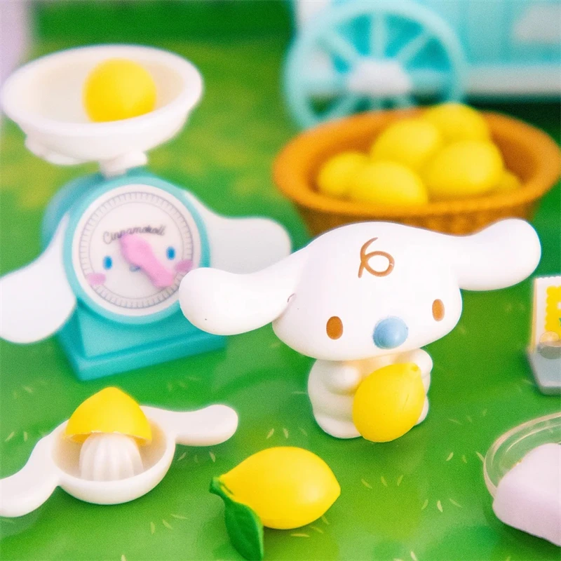 Sanrio Model Cinnamoroll's Lemon Stand Series Figures Desktop Ornaments Commemorative Collectible Dolls Toys Birthday Gifts