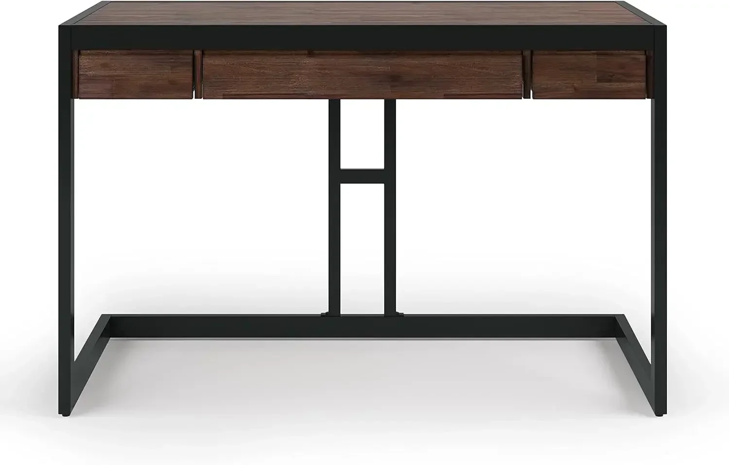 Erina SOLID ACACIA WOOD Modern Industrial 48 Inch Wide Small Desk in Distressed Charcoal Brown,For the Office Desk,Writing Table