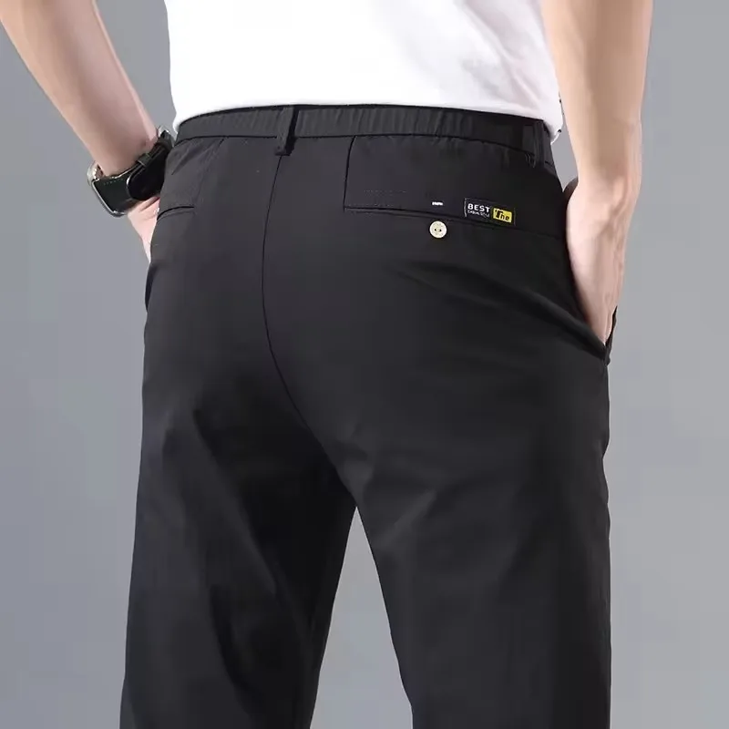 2023 Lente Herfst Dunne Slanke Mannen Casual Broek Klassieke Zakelijke Katoenen Stretch Golfbroek Koreaanse Mode Mannelijke Kleding Broek