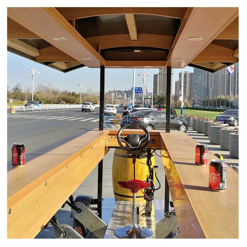 Пивной велосипед, Китай, дешевое обновление, четырехколесная педаль, электрическая модель, бар, пивной велосипед, тандем, вечеринка для отдыха со светодиодной подсветкой