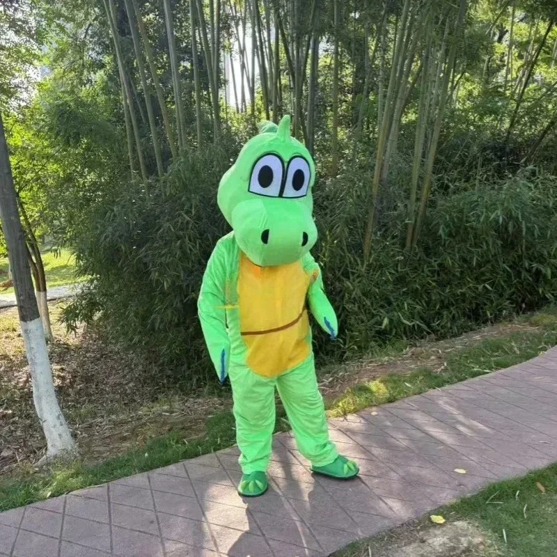 التميمة الأخضر ديناصور التنين فستان زي حفلة مفاجأة الملابس البدلة الإعلان باسكر أداء الشارع الدعائم #3