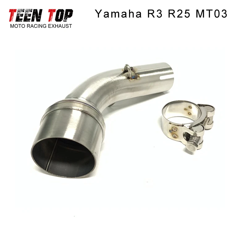 For Yamaha R25 MT03 R3 Exhaust Middle Link Pipe MT-03 Exhaust Pipe R25 Escape Moto Mid Connect Tube Slip-on 51mm Racing Muffler