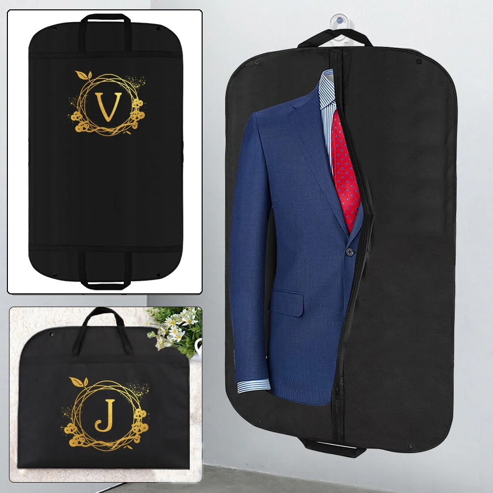 Dustproof Clothing Covers Western Suit Dust Cover Coat Storage Bag Wreath Letter Protector Hanging Garment Bags Closet Organizer