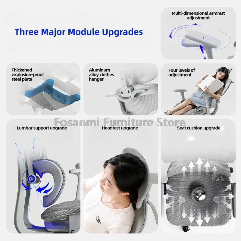 Дышащее износостойкое сетчатое офисное кресло с подголовником и поясничной поддержкой Компьютерные стулья Домашнее вращающееся кресло для геймера с колесиками