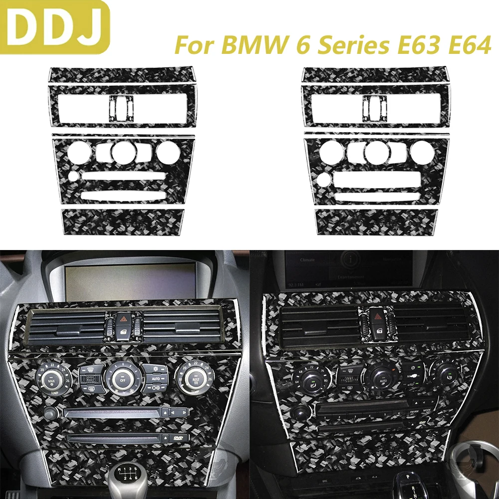 

For BMW 6 Series E63 E64 M6 2004-2010 Forged Carbon Fiber Central Radio CD AC Air Vent Panel Trim Cover Car Accessories Sticker