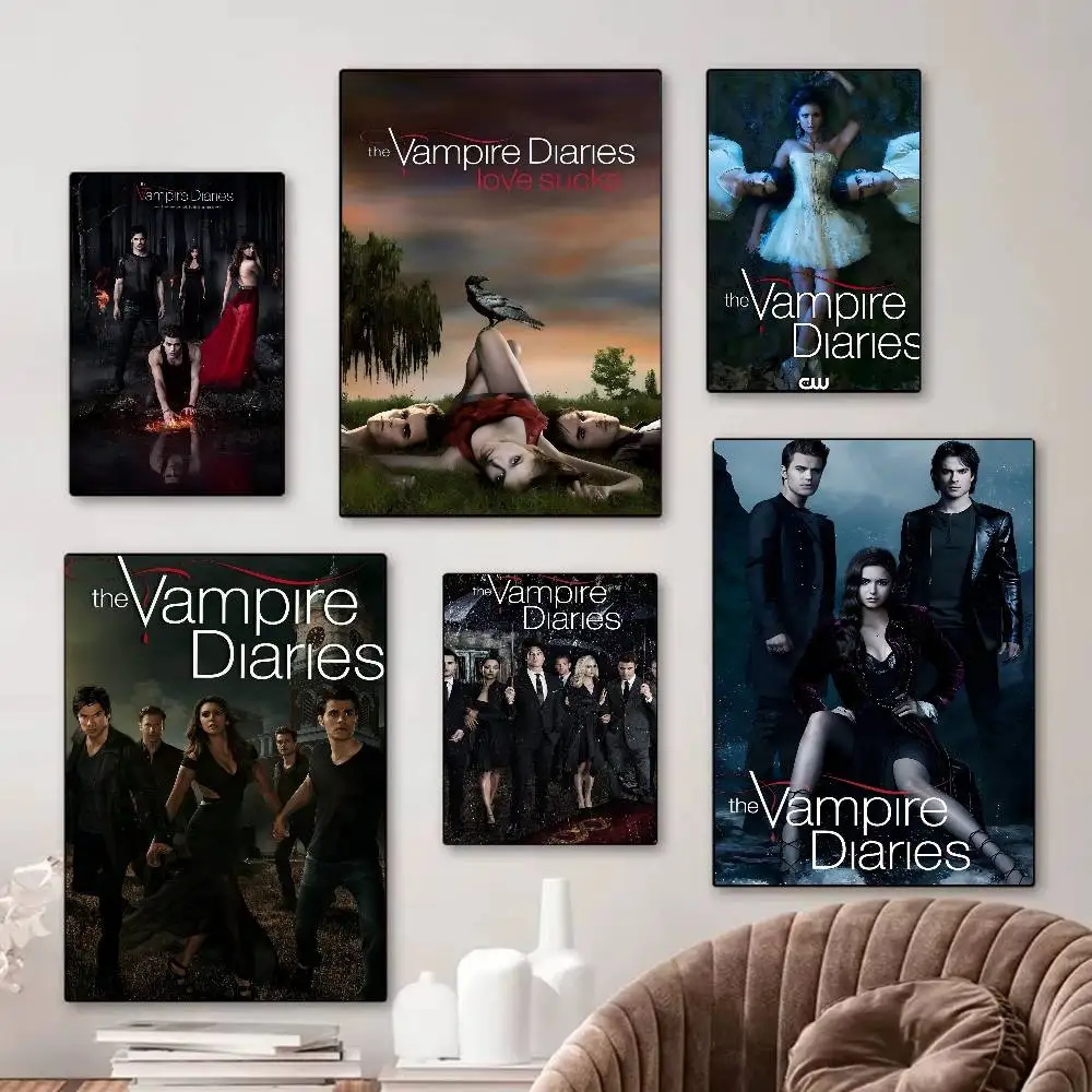 The V-Vampire Diaries Selbstklebendes Kunstposter, Whitepaper-Drucke, Poster, Kunstwerke, ästhetische Kunst, Wandmalerei