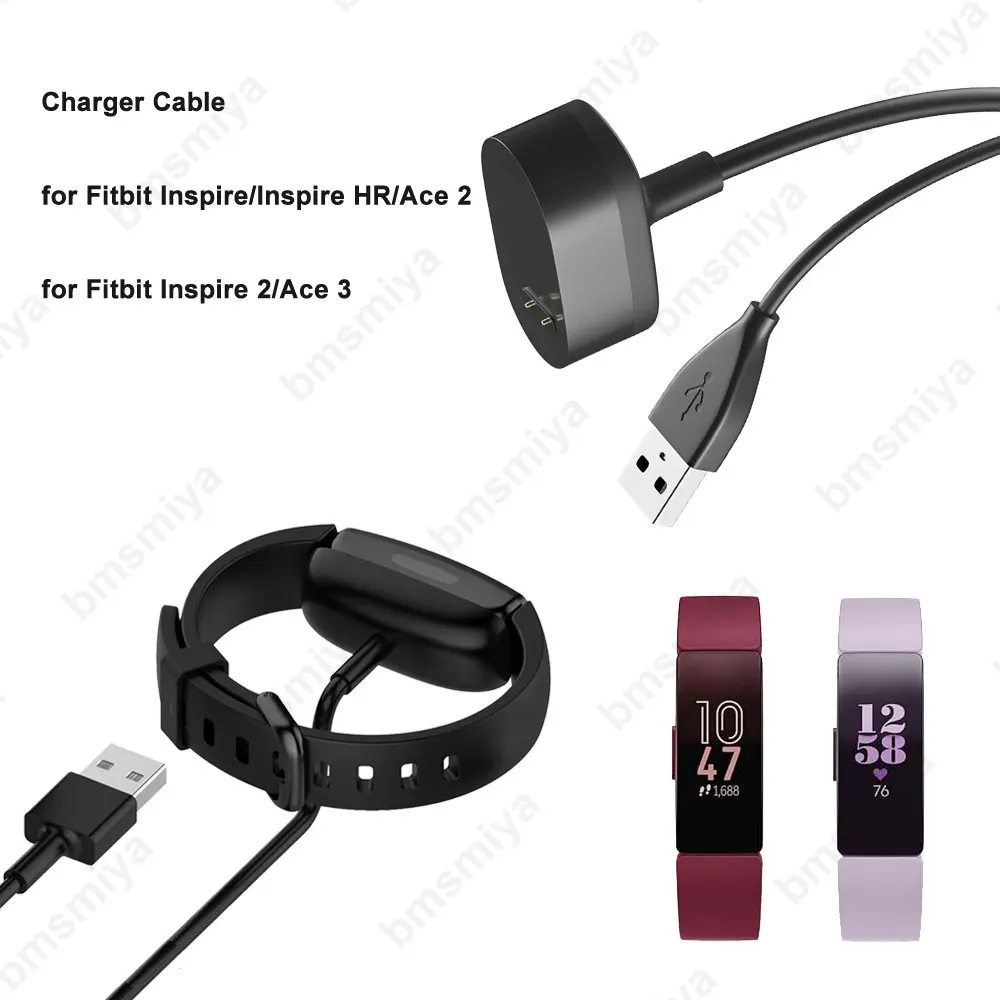 1PCS 1m USB Charging Cable for Fitbit Inspire 2/Inspire HR Watch Accessories Replacement Adapter Charger Cord for Fitbit Ace 2 3