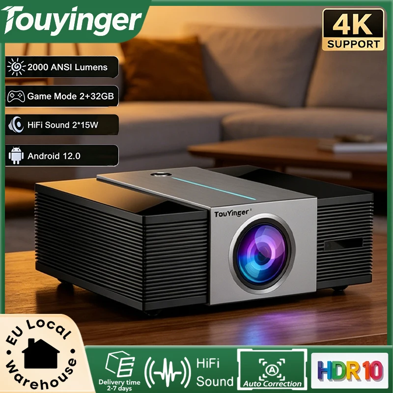 Q11W Ultra-Projektor mit 4K HDR Full HD Unterstützung, 2000 ANSI Lumen, Autofokus & Keystone-Korrektur, WLAN 6, Heimkino- und Outdoor-Projektor in Kinoqualität