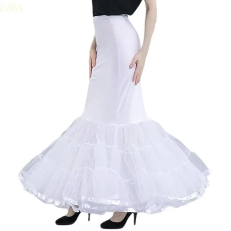 

E56A Luxurious Layered Tulle Petticoat for Fishtail Wedding Dresses Trumpet Crinoline