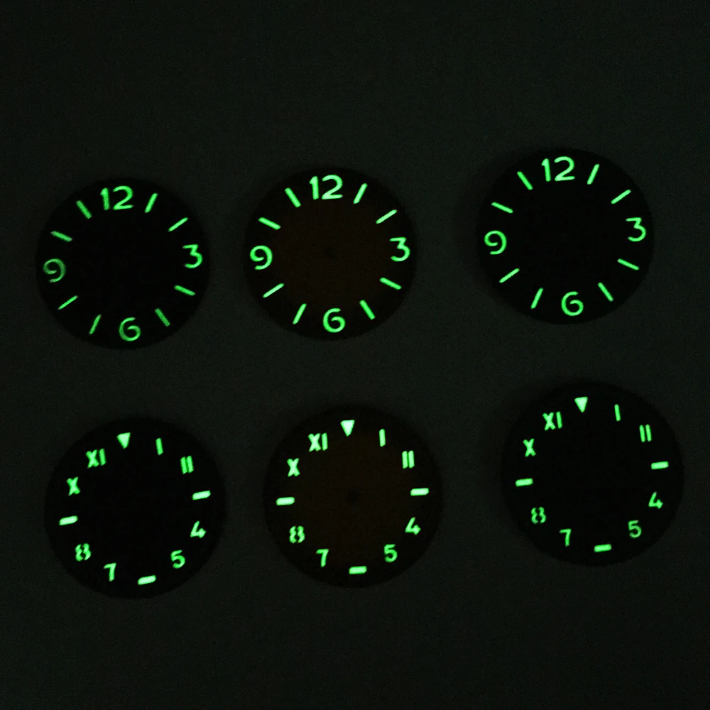 Watch Parts 37mm California Manual Winding Literal Hands Super Bright Green Luminous Aseptic Dial Fits ETA 6497 ST3600 Movement